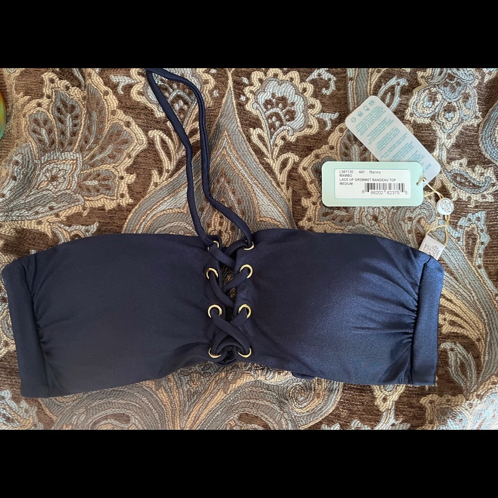 Luli Fama navy blue bandeau top
